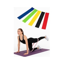 5'li Direnç Bandı Seti Pilates Ve Fitness Egzersiz Lastiği Açık Bej