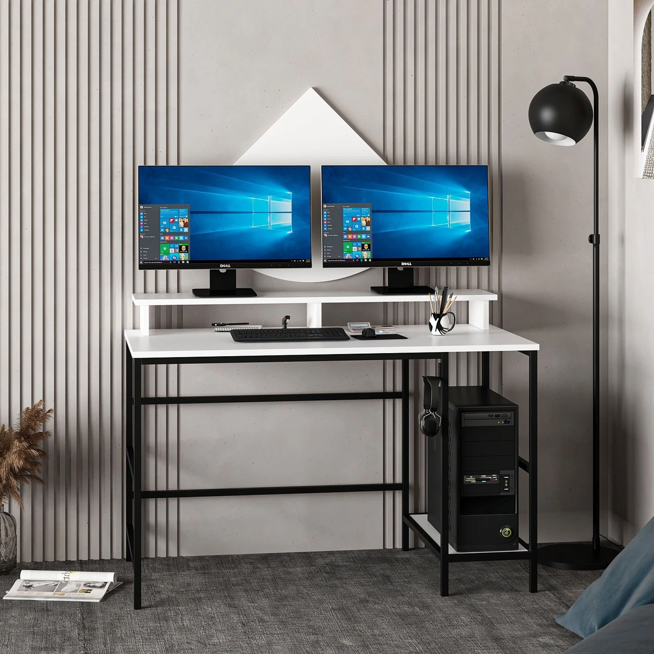 Minar Greta Çalışma Masası Modül2 - Beyaz Beyaz