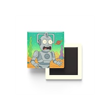 Cyberman - 9x9 Cm Baskılı Kare Buzdolap Magneti