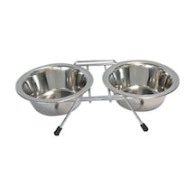 Nunbell Ayaklı İkili Çelik Mama Kabı 13 CM