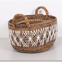 Ürgüp 50x40x35 Cm. Doğal Abaka El Yapımı Oval Sepet Xl Bej Ürgüp 50x40x35 Cm. Doğal Abaka El Yapımı Oval Sepet Xl Bej
