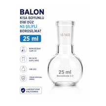 Balon Kısa Boyunlu Dibi Düz Ns Şilifli Borosilikat 25 Ml