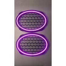 Hoparlör Kapağı Oval 20 Cm Ledli 2'li Takım - Pembe