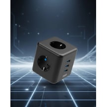 Mey İthalat Elektronik Cihazlar İçin Akım Korumalı 3 Prizli Usb Li Küp Priz Diğer