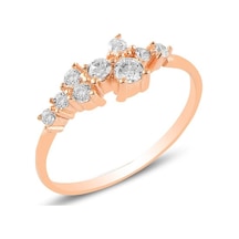 Gümüş Rose Zirkon Taşlı Lady Gümüş Yüzük