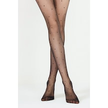 Penti Trendy Stil Puantiyeli Külotlu Çorap Siyah