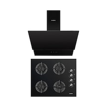 Kumtel Plus KO-40 TAHDF + DA6-835 2'li Siyah Ankastre Set