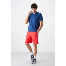 Tommy Life Fiesta Gizli Fermuar Arka Cepli Bağcıklı Standart Kalıp Erkek Şort - 81136 Kırmızı