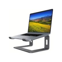 Willowhaven Gri 10-13 İnç Ayarlanabilir Alüminyum Laptop Standı Soğutucu Ped Ergonomik Masaüstü Dizüstü Bilgisayar Sehpası