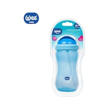 Wee Baby 761 Renkli Pipetli Bardak 350 Ml 6 Ay Mavi