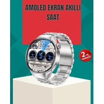 Mey İthalat Metal Gövdeli Amoled Akıllı Saat Kan Oksijen, Nabız Ve Arama Fonksiyonlu