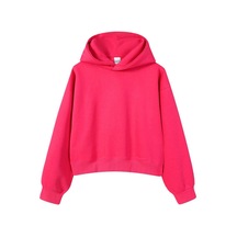 Edwardest 2025 Kadın Sonbahar Ve Kış Yeni Kalınlaştırılmış 350g Kısa Bayan Kapüşonlu Sweatshirt Kırmızı