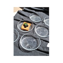 6'lı Cam Kase Mini Kahvaltılık Çerezlik Meze Tabağı 12 Cm İkramlık- Linya Şeffaf