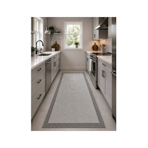 Gri Kenarlı Modern Tasarım Makine Halısı 1148 Krem-gri