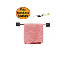 Bro Havluluk Yapışkanlı Metal Siyah Banyo Lavabo Mutfak Uzun Kağıt Bez Havlu Askısı Kağıtlık 39 Cm. Diğer