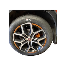 Mat Turuncu Jant Sticker Seti - Egea Cross Uyumlu Abanoz