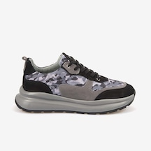 Kemal Tanca Erkek Hakiki Deri Kamuflaj Desenli Multi Spor&sneaker Ayakkabı 25198 Siyah - Gri