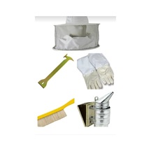 Arıcı Seti Kelle Maske Eldiven Körük Fırça El Demiri 5 Parça