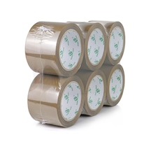 3 İnç Kahverengi Paketleme Bandı, 6 Dolum Hareket, Nakliye Ve Depolama İçin Geniş Ambalaj Bandı, 2,4 Mil X 60 Metre 6