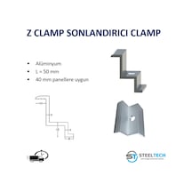 Z CLAMP GÜNEŞ PANELİ SONLANDIRICI 100 ADET 40MM'LİK