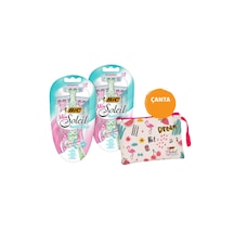 Bic Miss Soleil Sensitive Bundle Kadın Tıraş Bıçağı Seti 3'lü + Makyaj Çantası Bic Miss Soleil Sensitive Bundle Kadın Tıraş Bıçağı Seti 3'lü + Makyaj Çantası