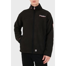 Norway Geographical Logolu Yumuşak Dokulu Soğuğa Dayanıklı Outdoor Polar Erkek Polar Ubolt Siyah