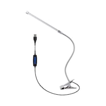 Vkemall Katlanabilir Led Masa Lambası Klipsli Tip Şarj Edilebilir Tak-çalış Uz Gümüş