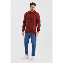 Alexander Gardi Alexandergardı Polo Yaka Çizgili Regular Fit Sweatshırt Wk25214 001