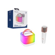 Bezos Kablosuz Mikrofonlu Karaoke Hoparlör Bluetooth, Beyaz, Usb Şarjlı Dlra