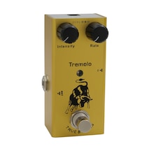 Yaozixa Tremolo Tipi Sarı Gitar Efekti - Irın Ef-09 Klasik Titreşim Fonksiyonu Metal Kutu