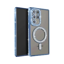 Samsung Galaxy Uyumlu S23 Ultra Joke Simli Magneticsafe Kılıf - Mavi İtdark45453