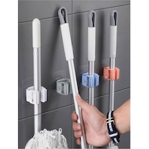 Yapışkanlı Pratik Mop Tutucu 4 Adet Gri Mavi Diğer