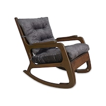 Asedia Kontes Ceviz Antrasit Dolgu Minderli Sallanan Sandalye Dinlenme Koltuğu