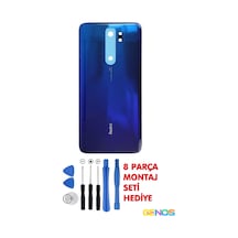 Xiaomi Redmi Note 8 Pro Arka Cam Kapak Batarya Pil Kapağı + Montaj Set Mavi Diğer