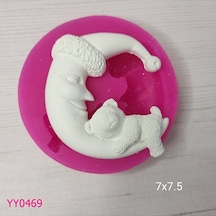 Yy0469 Şapkalı Ay Üstünde Yatan Ayıcık Silikon Kalıp