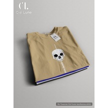 Nevermınd Unisex Soul Black Özel Tasarım - Oversize Tişört Bej Bej