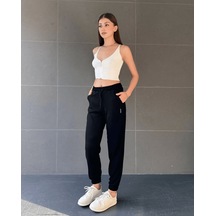 Paça Lastikli Rahat Kumaş Eşofman Siyah - Xl / Siyah Siyah