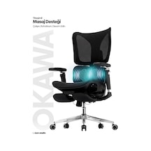 Okawa Titreşimli Masaj Destekli Ergonomik Çalışma Koltuğu - Siyah