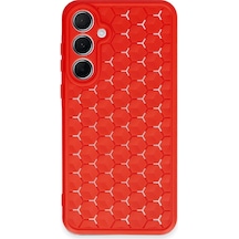 Samsung Samsung Uyumlu Galaxy A35 5g Kılıf Petek Silikon Kapak - Kırmızı