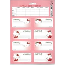 Hello Kitty Etiket Ders Programlı 3 Lü 220130-08 Çok Renkli