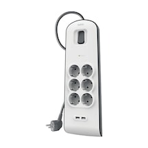 Belkın Bsv604 2 Metre 6'lı Usb-a Akım Korumalı Priz Beyaz