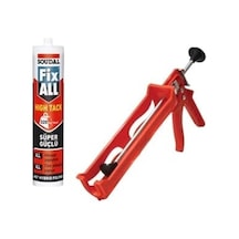 Soudal Fixall Hıgh Tack Montaj Silikonu, Korniş Yapıştırıcı 290 Ml Beyaz Silikon Tabancası Açık Gri
