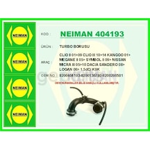 Turbo Borusu Clio 2 2001-2009 Clio 3 2010-2014 Kangoo 2001 Megane 2 2005 Symbol 2 2009 Nissan Micra 3 05