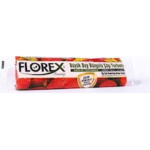 Florex Büyük Boy Büzgülü Çilek Kokulu Çöp Torbası Poşeti 10'lu Kırmızı 65 x 70 CM