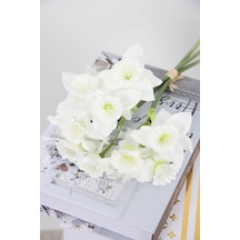 Yapay 9lu Nergis Buketi 40 Cm Beyaz