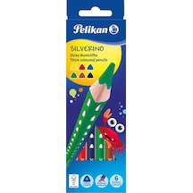 Pelikan Kuru Boya Kalemi Silverino Jumbo Üçgen 6 Lı 700610 Çok Renkli