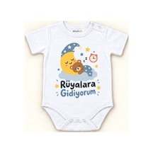 Babylimon Rüyalara Gidiyorum Beyaz Kısa Kollu Çıtçıtlı Bebek Zıbını Beyaz - Rüyalara Gidiyorum - 928161933 Beyaz - Rüyalara Gidiyorum