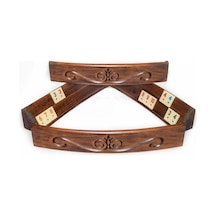 Helena Wood Art Elliptic Oval El Yapımı Masif Ahşap Oymalı Okey Takım