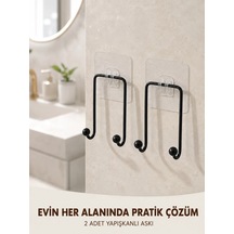 Ers 2'li Yapışkanlı Duvar Askısı Mutfak Banyo Ve Ev İçin Askılık Çok Renkli