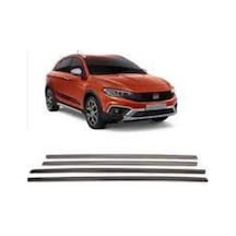 Fiat Egea Cross 2015-2024 Modeller Arası Uyumlu Krom Cam Çıtası 4 Parça Paslanmaz Çelik